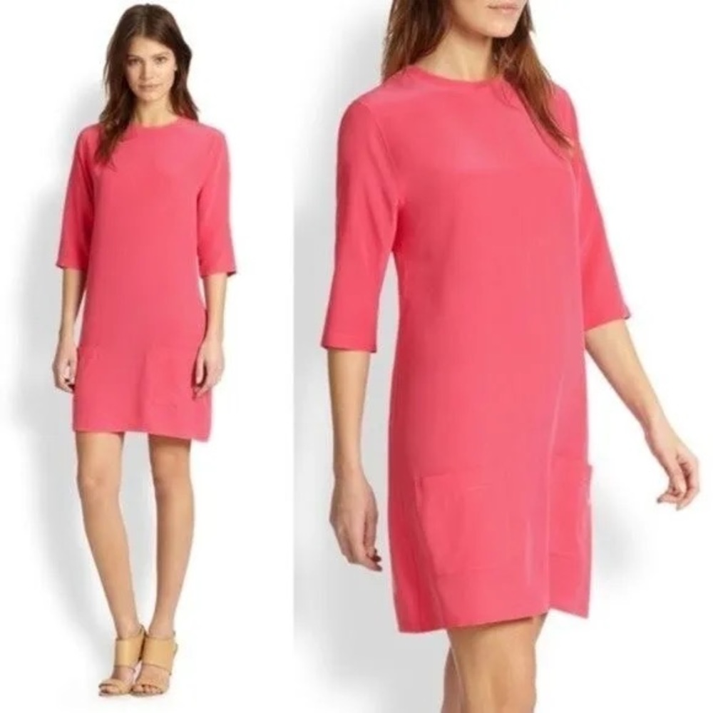 Sweet pink silk Equipment shift dress